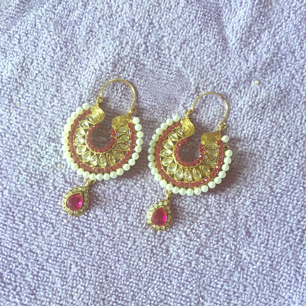 Indian Rhinestones and beaded earrings